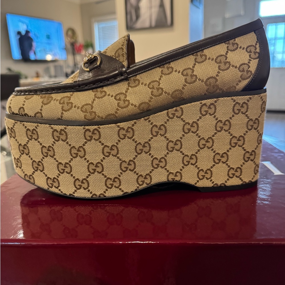 Gucci horsebit loafer platform